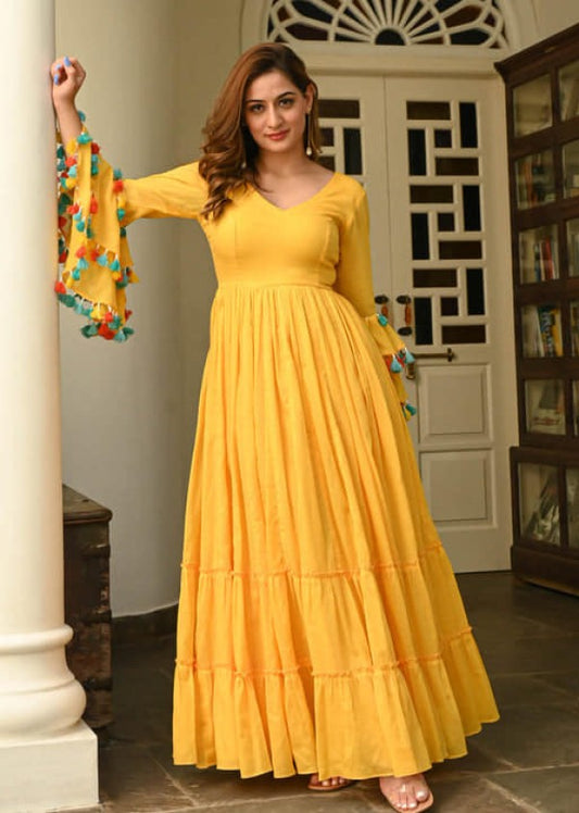 Sunray Elegance Tier Gown