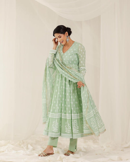 Mint Blossom Anarkali