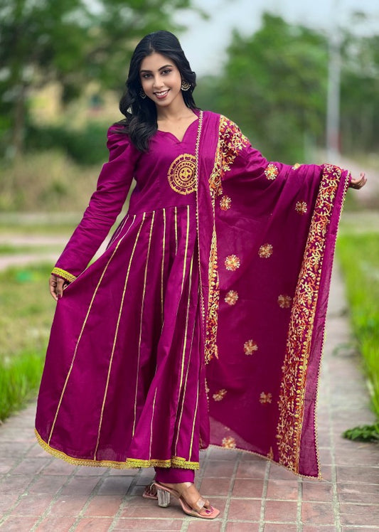 Magenta Glow Anarkali Set
