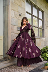 Muted Plum Cotton Anarkali