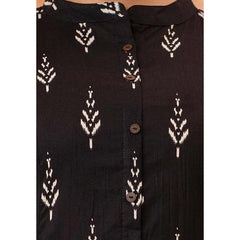 Black Printed A-Line Kurta