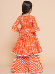 Orange Printed Kurta for Kids – Cotton Ethnic Wear
