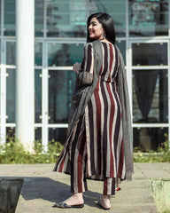 Caramel Stripe Cotton Ensemble