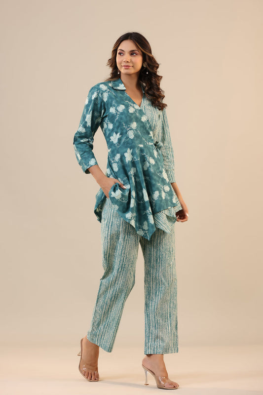 Meera Tel blue Co-Ords Set