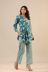 Meera Tel blue Co-Ords Set