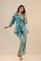 Meera Tel blue Co-Ords Set