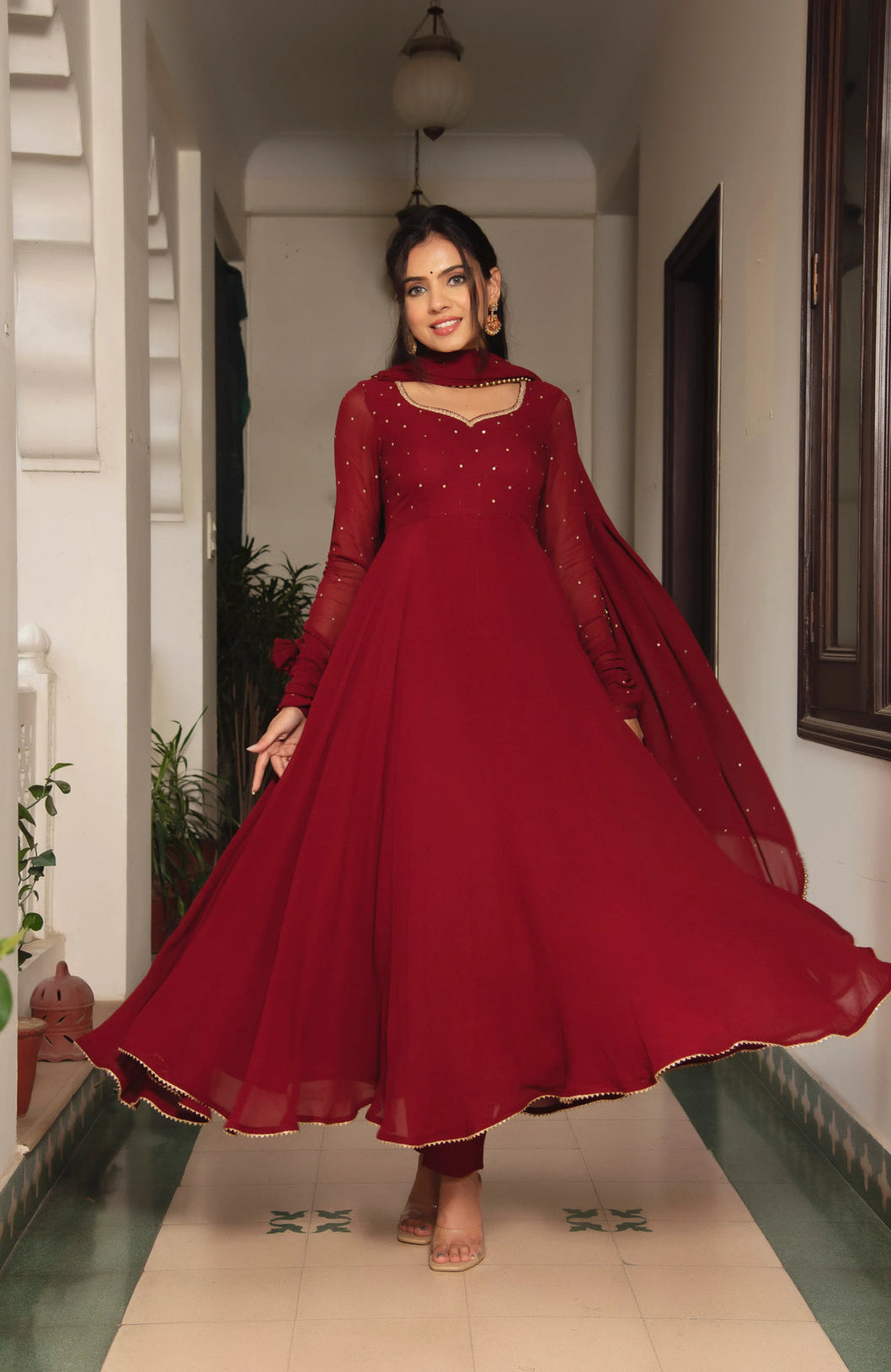 Red Aura Anarkali