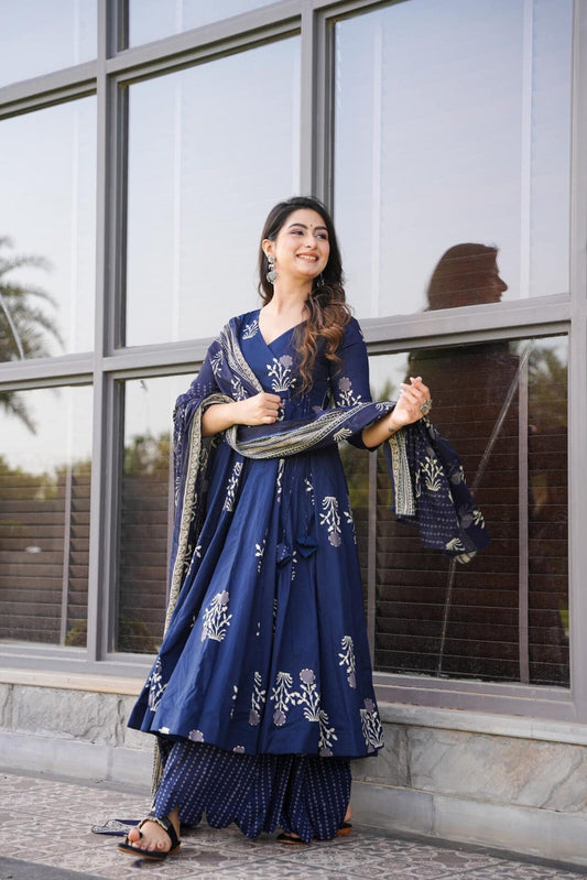 Blue Haze Cotton Suit Set