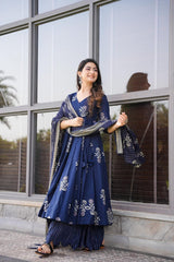 Blue Haze Cotton Suit Set