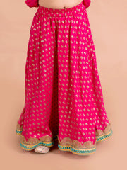 Royal Magenta Foil Lehenga for Girls