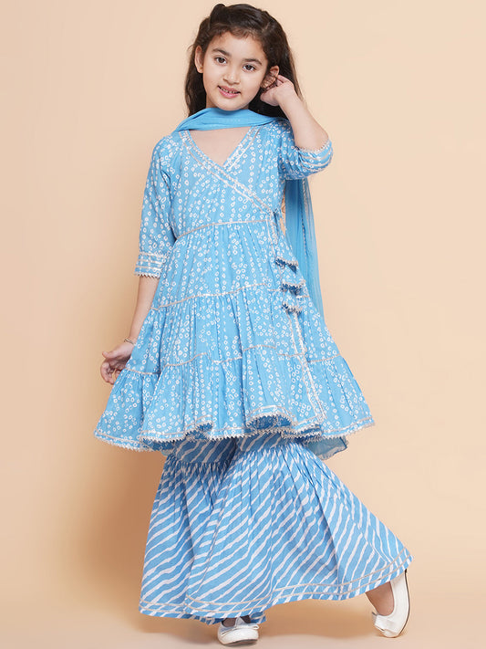Ocean Blue Ethnic Mini Kurta Set