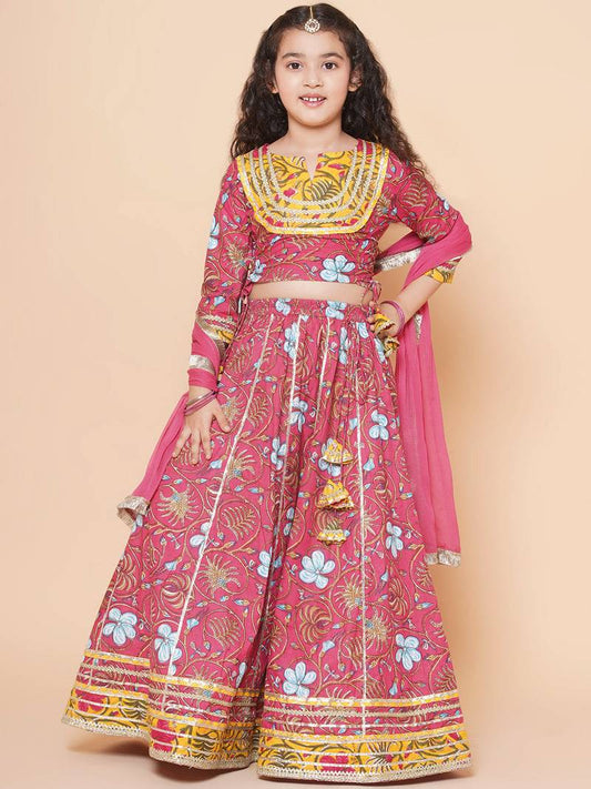 Rosy Petal Print Lehenga Set