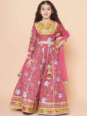 Rosy Petal Print Lehenga Set