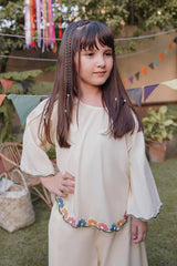 Girls Printed Kurta Trousers Combo