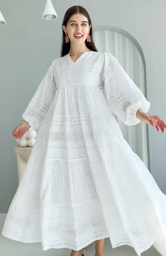 White Serenity Anarkali Dress