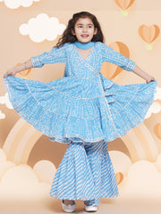 Ocean Blue Ethnic Mini Kurta Set
