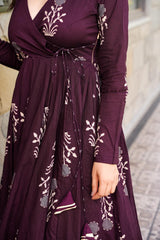 Muted Plum Cotton Anarkali