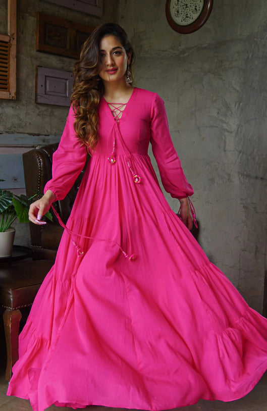 Fuchsia Flame Maxi Dress