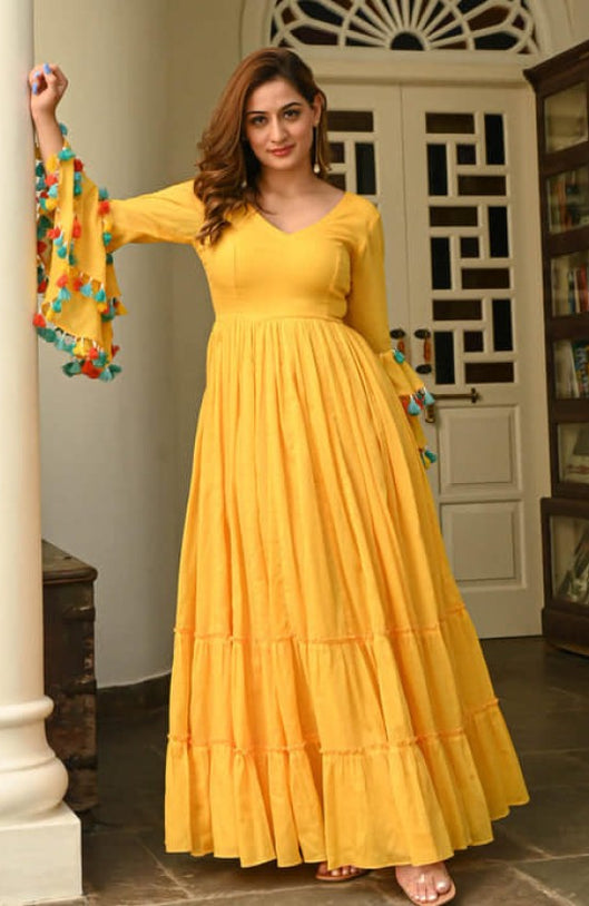 Sunray Elegance Tier Gown
