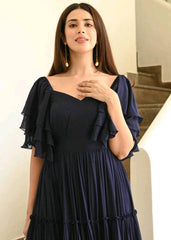 Navy Enchant Georgette Gown