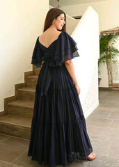 Navy Enchant Georgette Gown