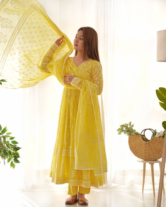 Sunflare Yellow Anarkali