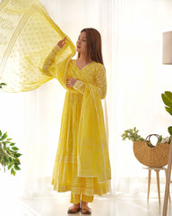 Sunflare Yellow Anarkali