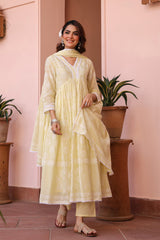 Lime Aura Anarkali Set