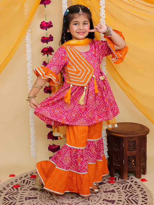 Festive Cotton Kurti Sharara Set