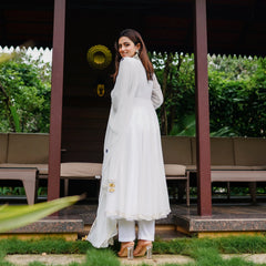 White Mirage Anarkali Set