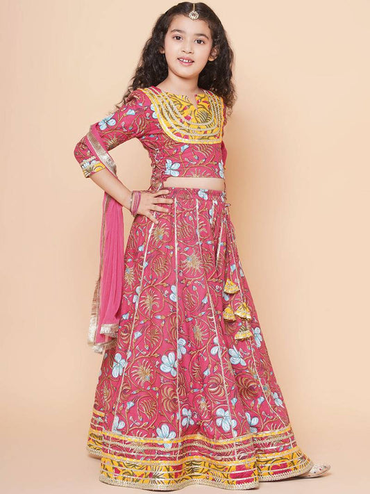 Rosy Petal Print Lehenga Set