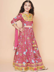 Rosy Petal Print Lehenga Set
