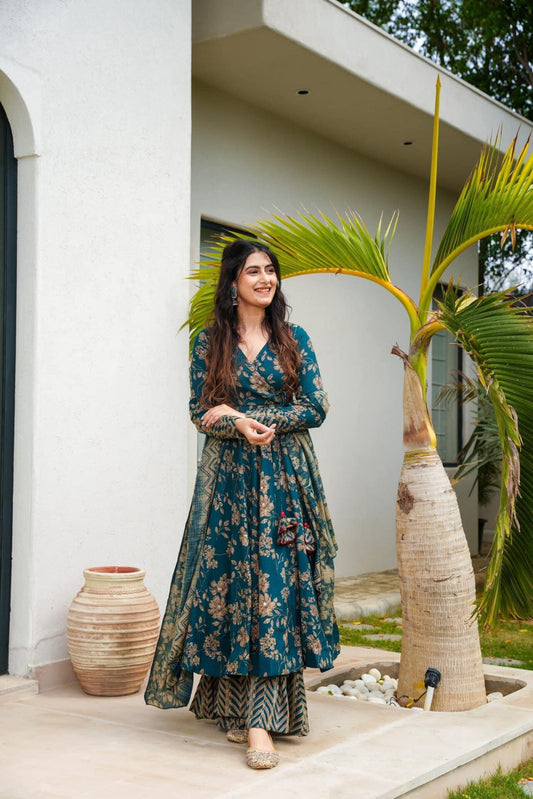 Azure Afsan Cotton Suit Set