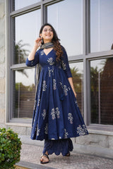 Blue Haze Cotton Suit Set