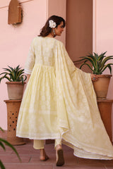 Lime Aura Anarkali Set