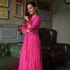 Fuchsia Flame Maxi Dress