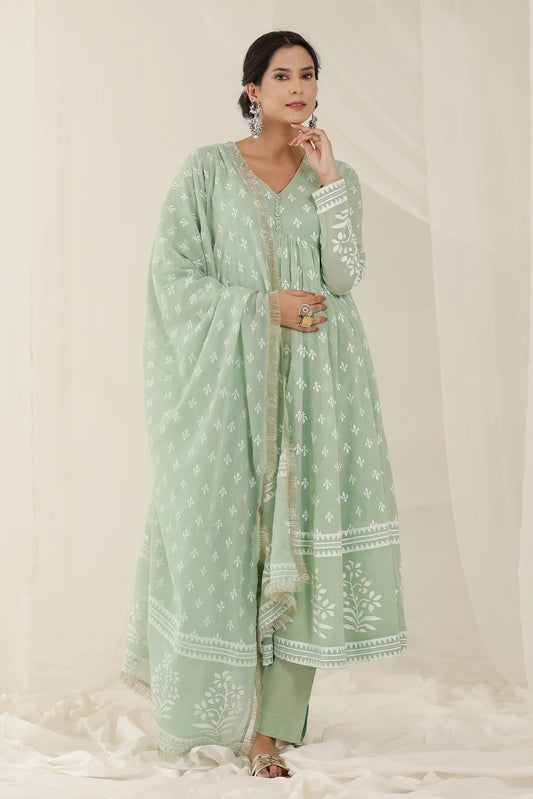 Mint Blossom Anarkali