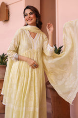 Lime Aura Anarkali Set