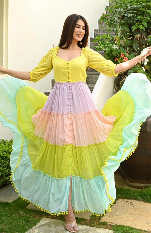 Lush Pastel Harmony Dress