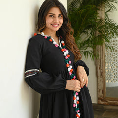 Black Fiesta Cotton Dress