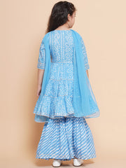Ocean Blue Ethnic Mini Kurta Set