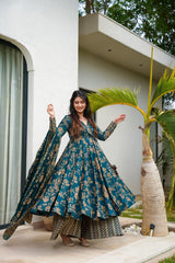 Azure Afsan Cotton Suit Set