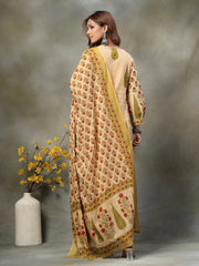 Green and Peach Cotton Suit Set