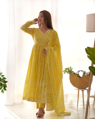 Sunflare Yellow Anarkali