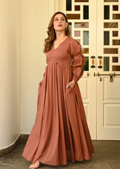 Autumn Rust Cotton Dress