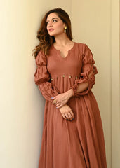 Autumn Rust Cotton Dress