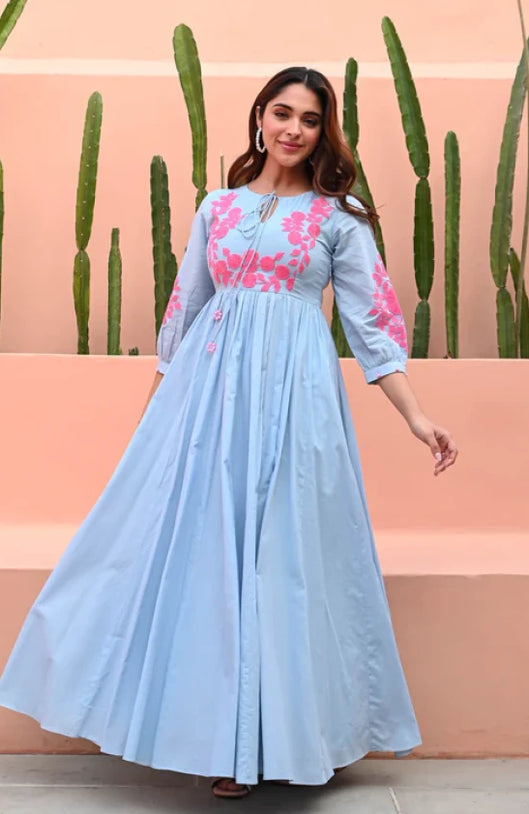 Sky Whisper Cotton Dress