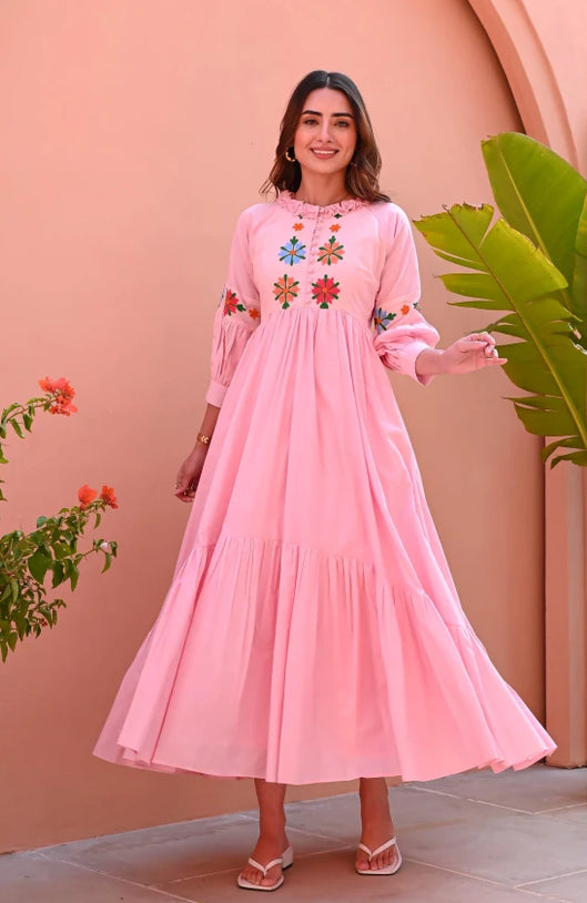 Blush Pearl Cotton Dress