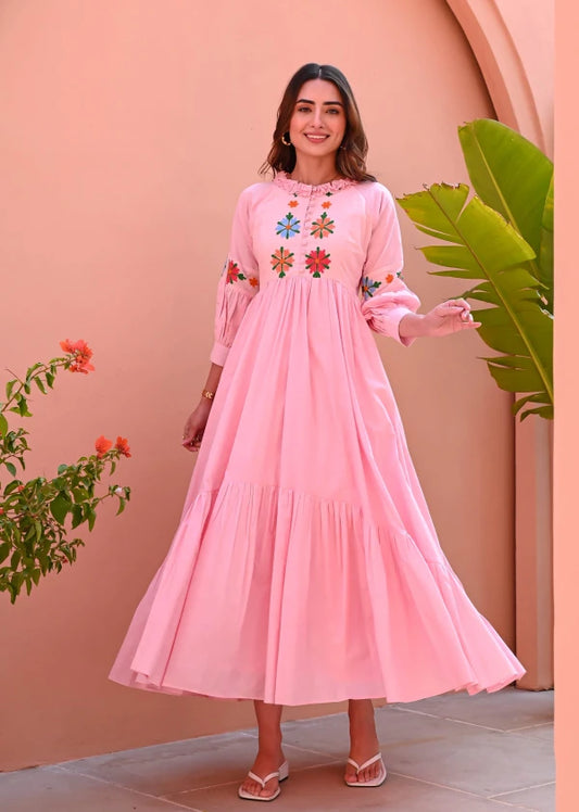Blush Pearl Cotton Dress