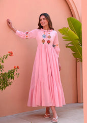 Blush Pearl Cotton Dress